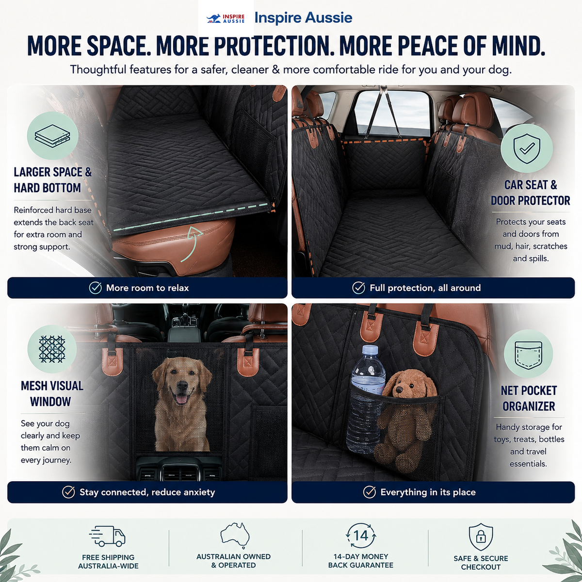 Premium Hard Bottom Waterproof Dog Car Seat Cover - 50% OFF Today Only