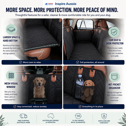 Premium Hard Bottom Waterproof Dog Car Seat Cover - 50% OFF Today Only
