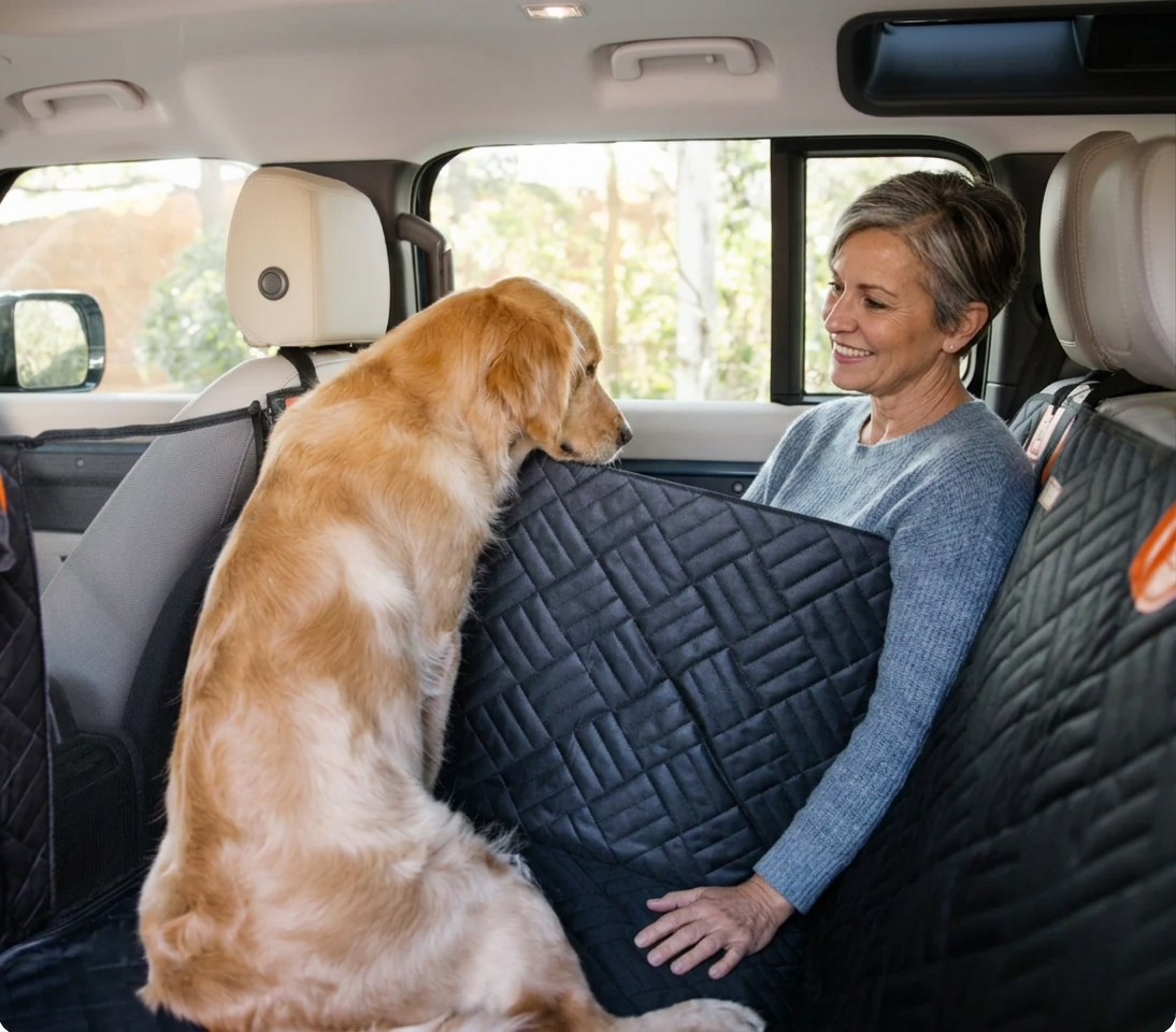Premium Hard Bottom Waterproof Dog Car Seat Cover - 50% OFF Today Only